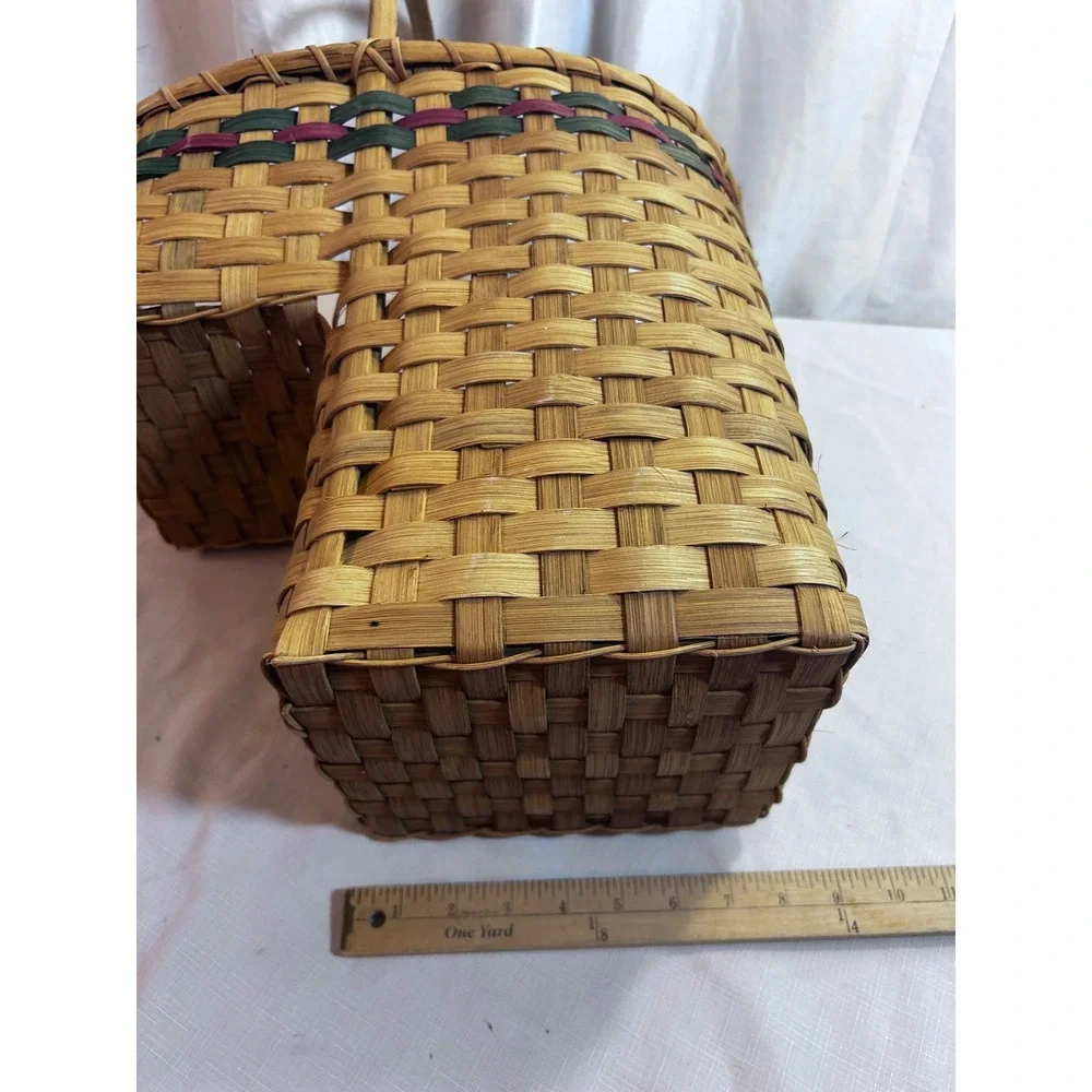 Unbranded Stair Basket 15x14x9 Brown Woven Wicker Step Storage Decor
